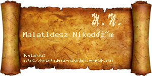 Malatidesz Nikodém névjegykártya